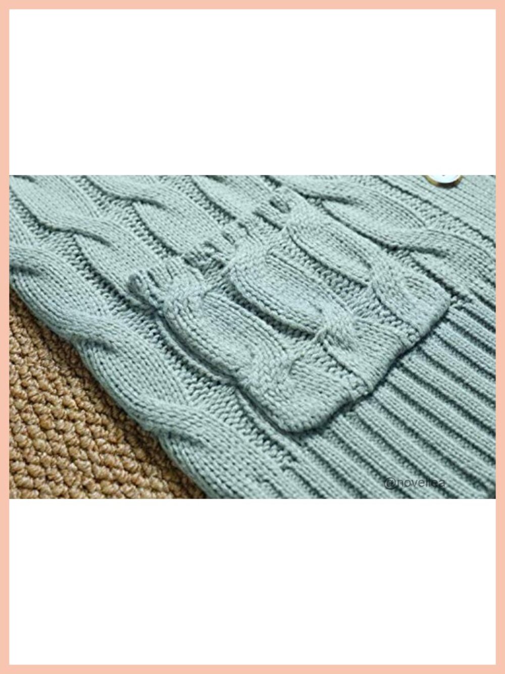 Women's Cable Knit Cardigan Button Down Open Front Long Sleeve Sweater Coat - Picture 4 of 6